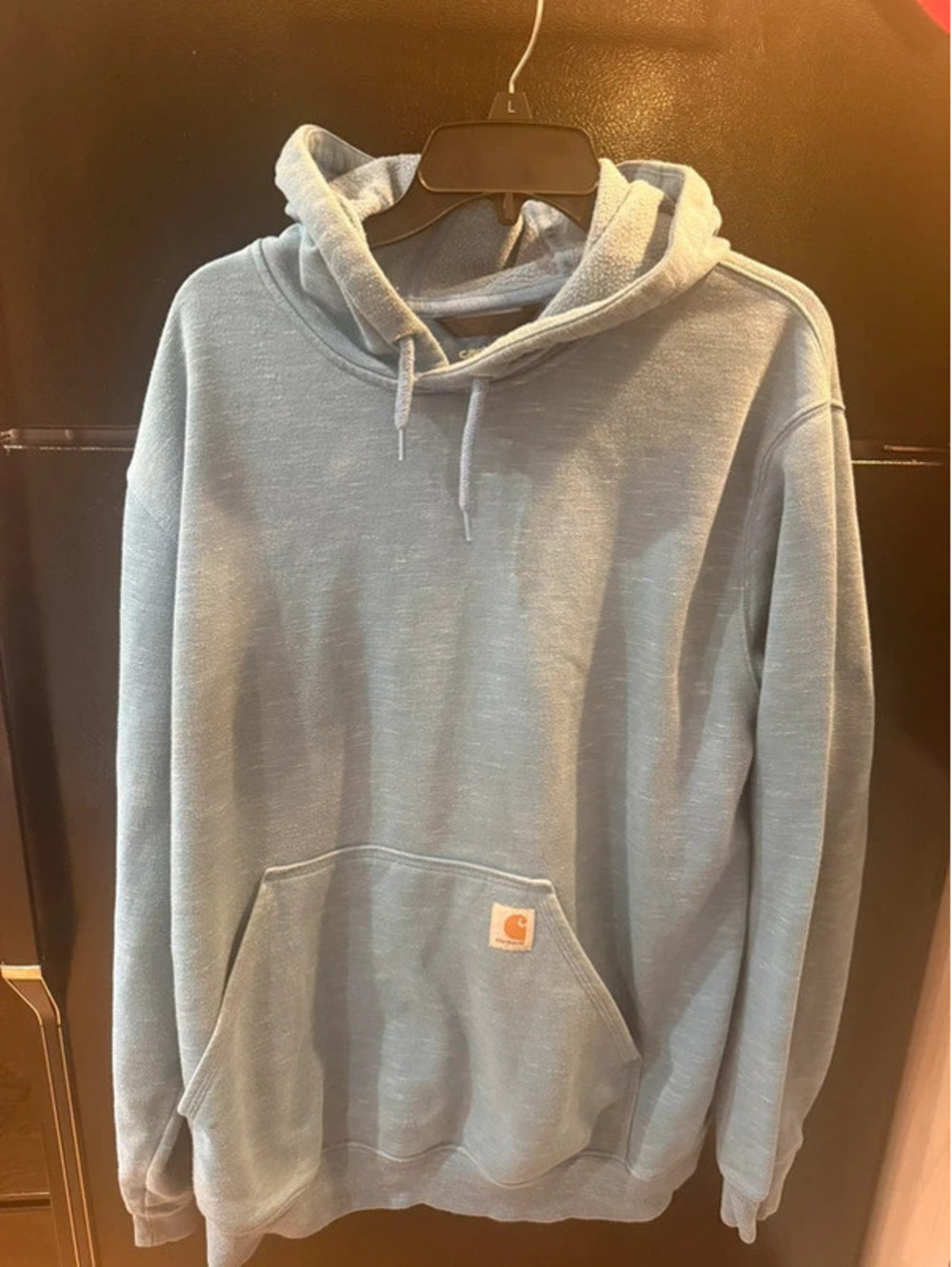 Carhartt Loose Fit Pullover Hoodie Light Blue Space Dye Men’s Size Large